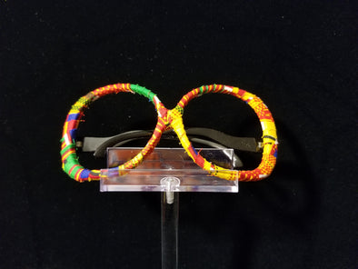 Round Yellow Kente Fashion Frames